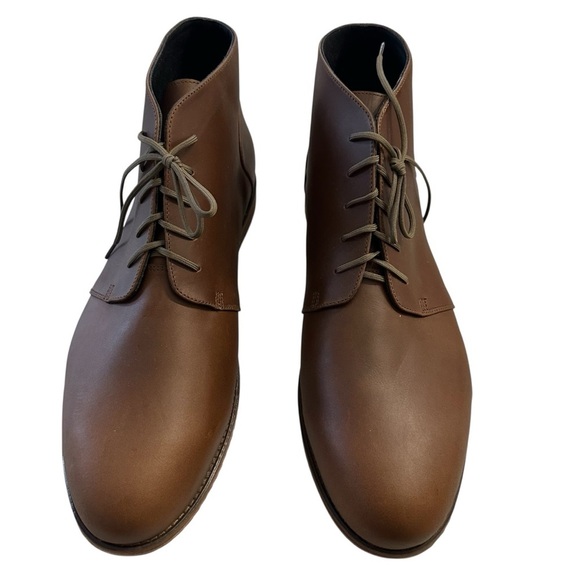 Nisolo Men\'s Everyday Chukka Lace-Up Boots in Brown Leather Sz 12 NIB